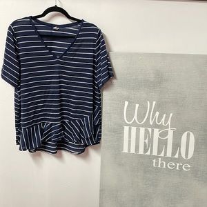 DC Jeans blue and white ruffles